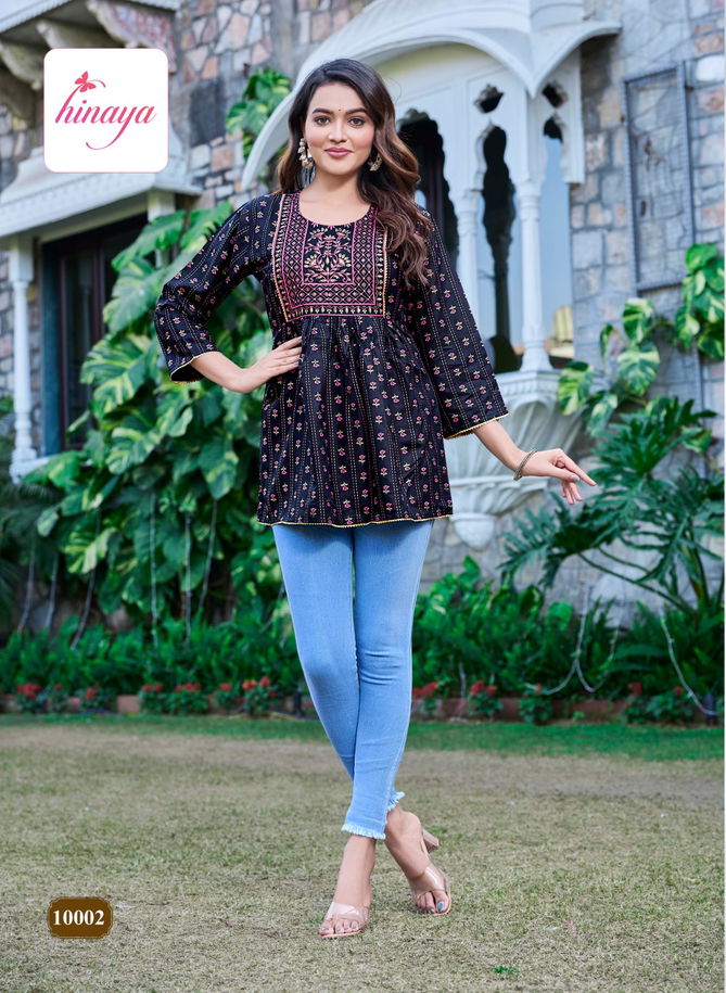 Fashion For You Vol 10 By Hinaya Rayon Western Ladies Top Wholesale Price In Surat